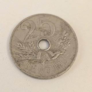 Lote 2 monedas 25 céntimos España 1927-1937