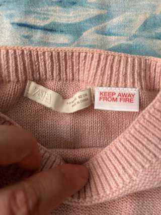 Conjunto bebé punto blanco y rosa