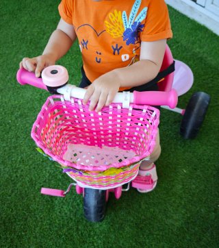 Triciclo Infantil Rosa con Cesta