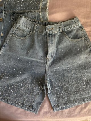 Conjunto vaquero brillante denim talla M