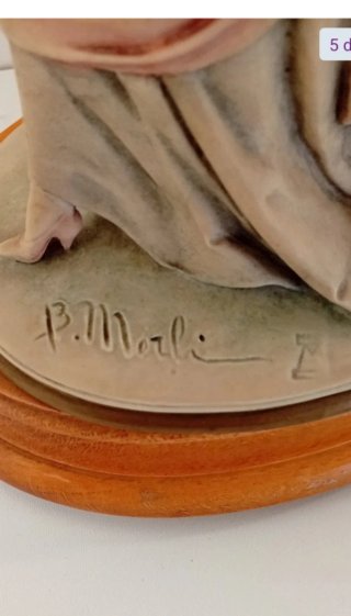 LAMPARA CAPODIMONTE ITALIANA PORCELANA MUJER PERRL