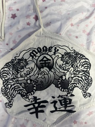 Top Tigres y Caligrafía China Talla Única