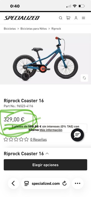 Bici Specialized niño azul