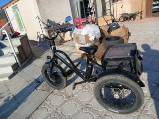 Triciclo Eléctrico Negro con Cesta