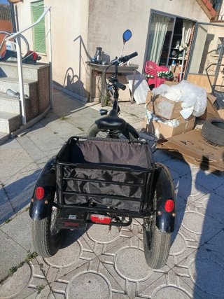 Triciclo Eléctrico Negro con Cesta
