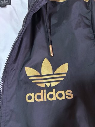 Chubasquero Adidas Originals Negro Dorado Mujer