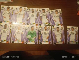 Colección Cartas Fútbol Panini Real Madrid