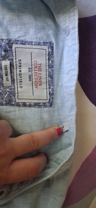 Camisa de lino azul hombre
