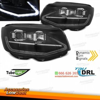 FAROS VW T6 15-19 LUZ DIURNA DRL NEGRO DINAMICOS