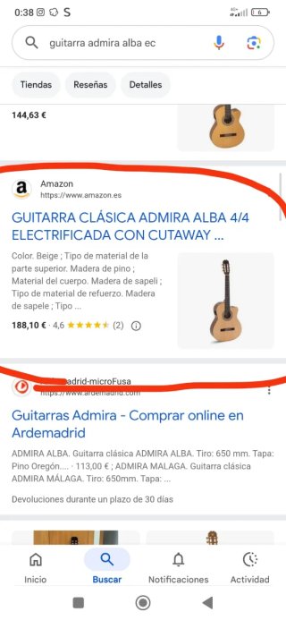 Guitarra Admira Mod Alba