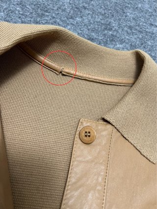 Chaqueta Burberry Vintage Cuero y Tejido Talla 46