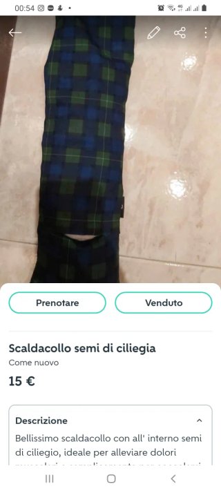 Scaldacollo con interno semi di ciliegio