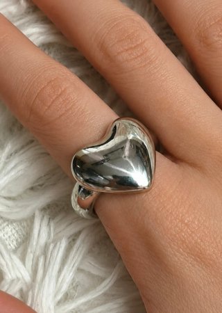 Anillo Corazón Plateado