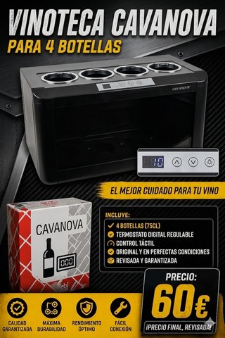 Vinoteca CavaNová para 4 botellas