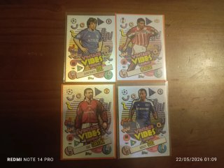 Lote 4 Cartas Fútbol Vintage Vibes Legend