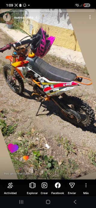 Pit Bike XXL Motocross Naranja y Rosa