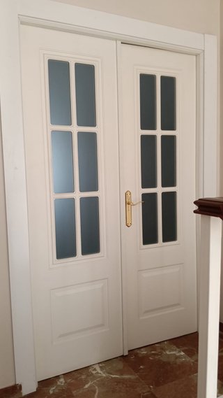 Puertas Dobles Madera con Cristal