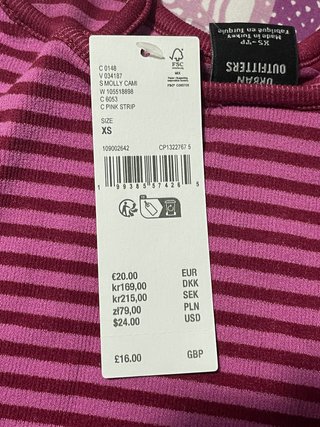 Camiseta de Tirantes Rosa Urban Outfitters