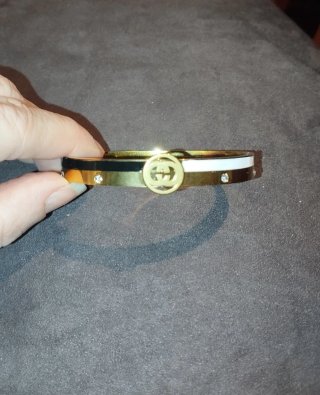 Pulsera inspirada en Gucci Dorada y Negra 19 cm