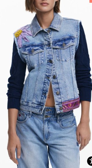 Chaqueta vaquera Desigual XL floral