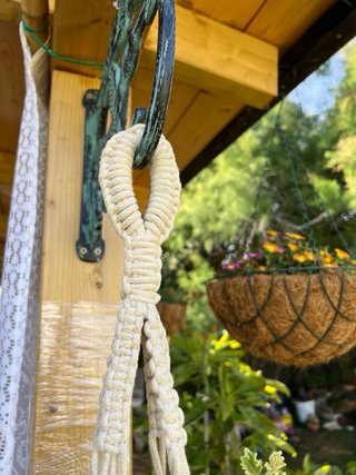 Colgante Macramé con Maceta Naranja incluye planti