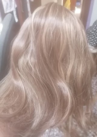 Peluca pelo natural beige y marrón