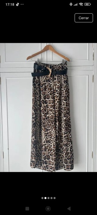 Pantalón ancho estampado leopardo