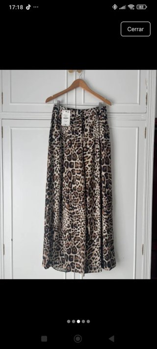 Pantalón ancho estampado leopardo