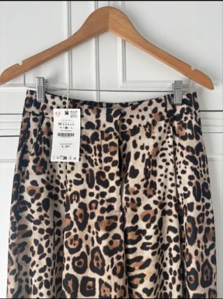 Pantalón ancho estampado leopardo