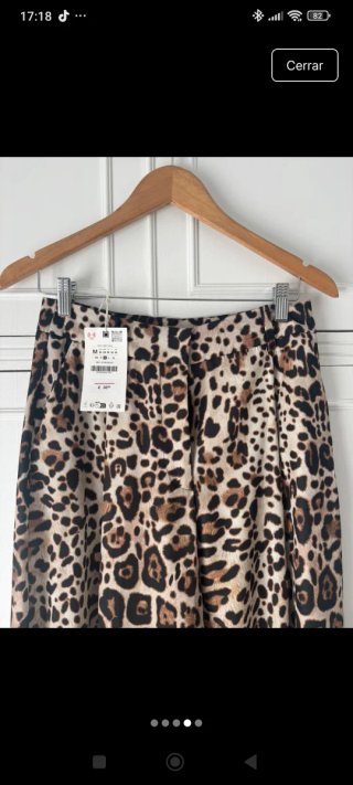 Pantalón ancho estampado leopardo