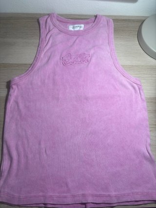 Top largo rosa