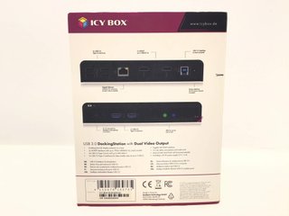 usb hub icy box usb 3.0 docking station with dual video output