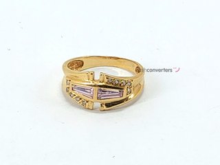 anillo oro 18k con piedra con circonita