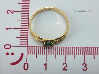 anillo oro 18k con piedra con esmeralda