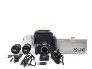 camara digital reflex pentax k50+18-55+50-200wr
