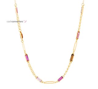 collar oro 18k con piedra 22cm