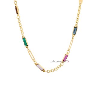 collar oro 18k con piedra 22cm