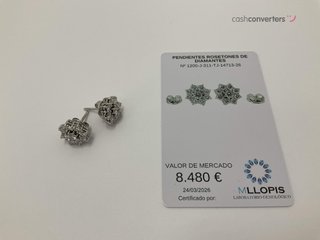 pendientes oro 18k con piedra con topacio