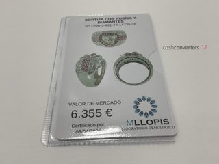 anillo oro 18k con piedra con diamante,zafiro t. 11 (16,24 mm)