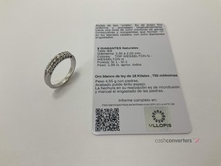 anillo oro 18k con piedra con diamante t. 11 (16,24 mm)