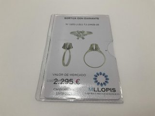 anillo oro 18k con piedra t. 9 (15,6 mm)