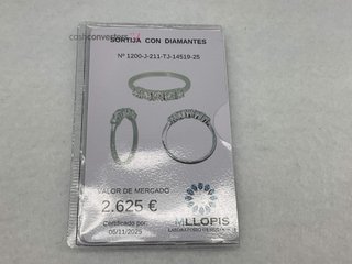 anillo oro 18k con piedra con diamante