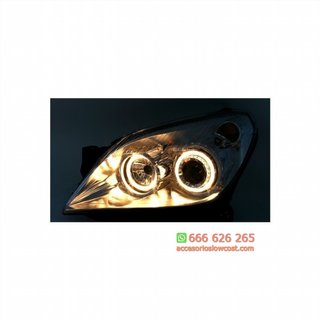 FAROS CON OJOS DE ÁNGEL OPEL ASTRA H. FONDO CROMO