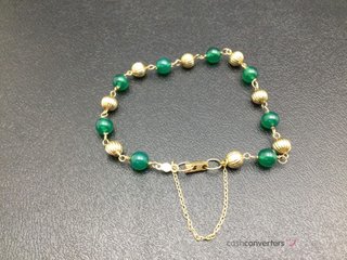 pulsera oro 18k con piedra con circonita