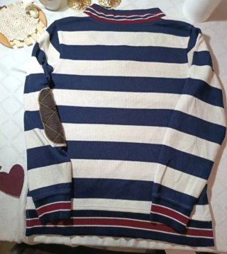 Jersey Rayas Azul/Blanco Talla L