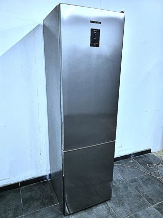 nevera  telefónica gris no-frost A+++ y transporte