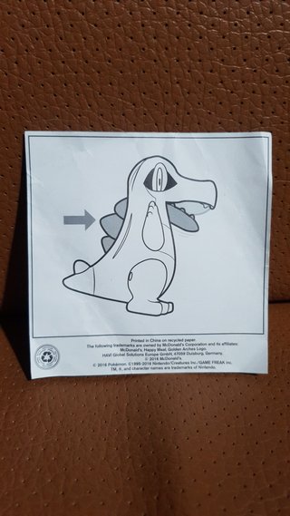 Pokemon Figure McDonalds Happy Meal 2016 Totodile