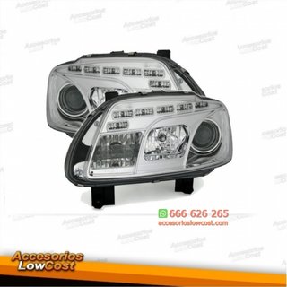FAROS LUZ DIURNA LED Y LUPA VW TOURAN,03-10.CRIST