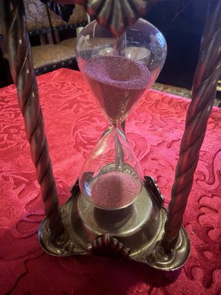 Reloj de Arena Antiguo Metal Cristal Fragonard