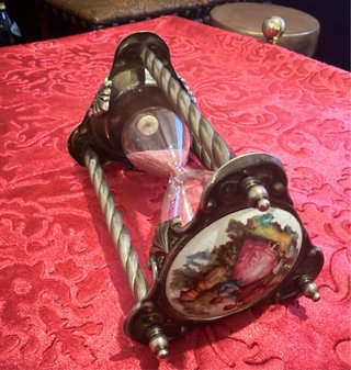 Reloj de Arena Antiguo Metal Cristal Fragonard